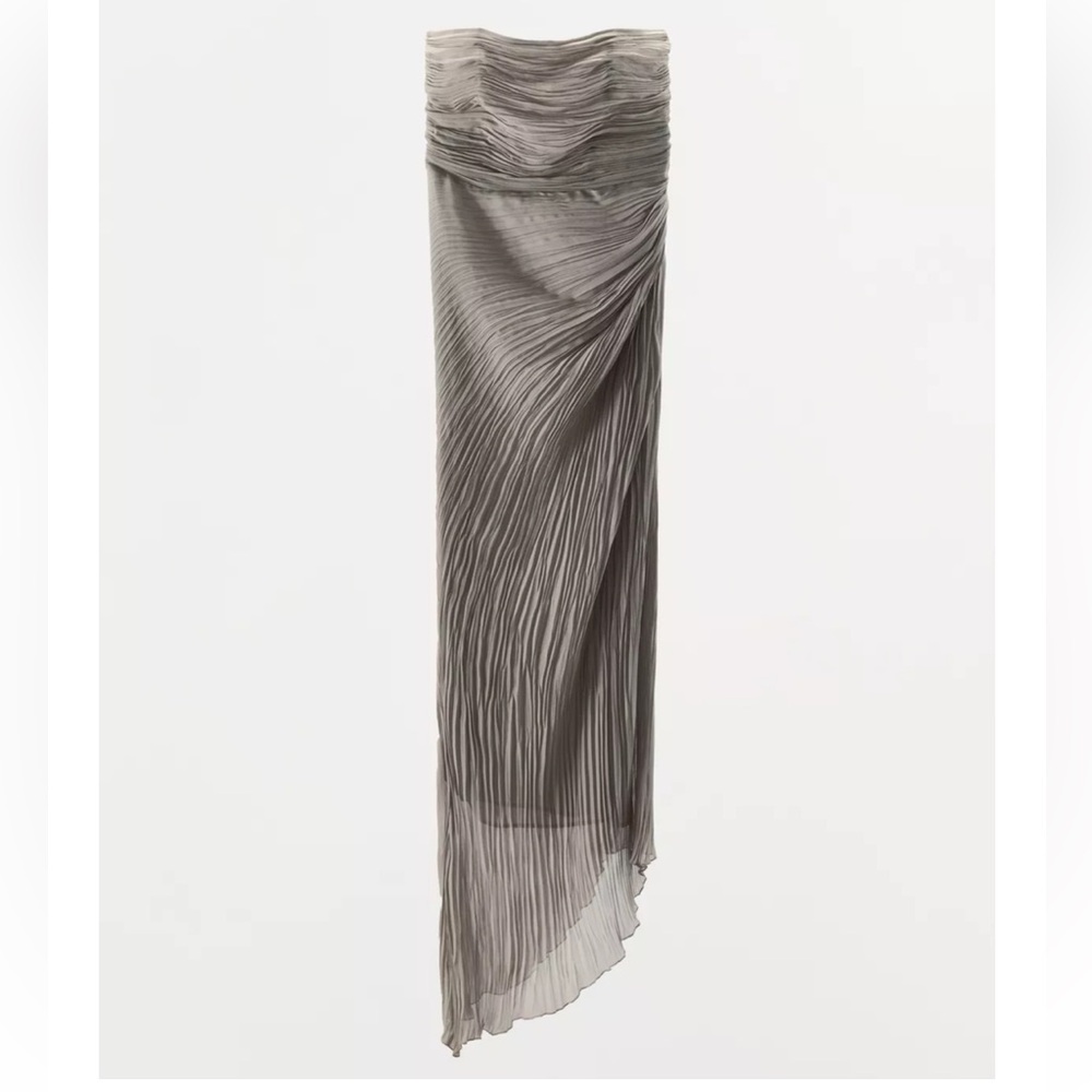 PLEATED STRAPLESS DRESS - Picture 3 of 3
